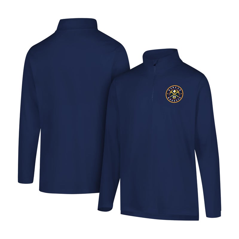 Ultra Game NBA Official Menâ€™s Quarter Zip Long Sleeve Pullover T-Shirt - Unisex, Denver Nuggets, Team Color, X-Large - Image 1